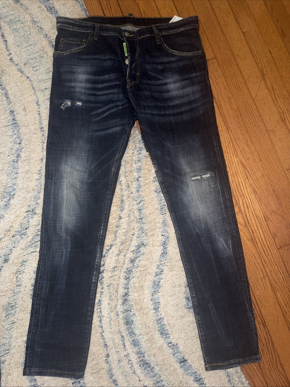 Dsquared2 jeans men blue cool guy jeans medium wash distressed cotton denim